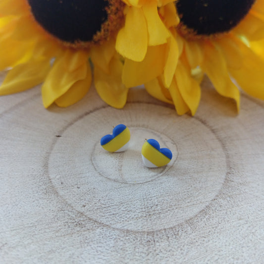 Leeds United Heart Stud Earrings