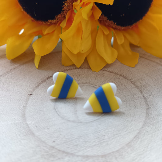 Leeds United Heart Stud Earrings