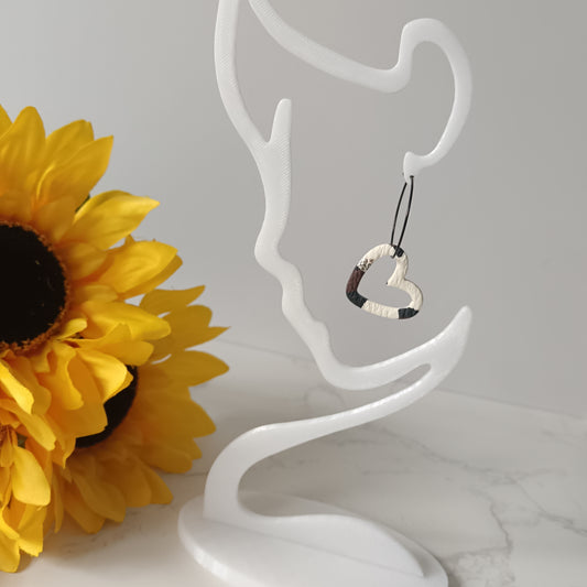 Leopard Print Heart Hoop Earrings