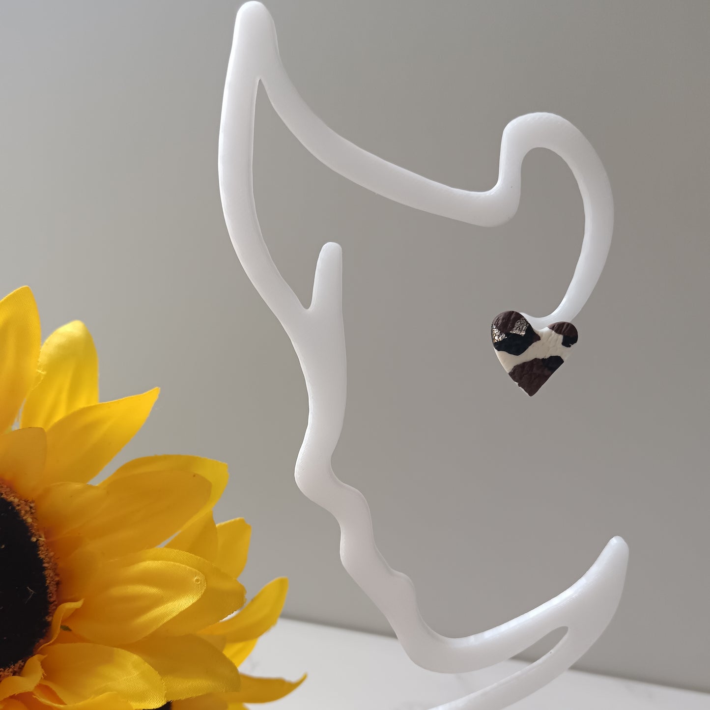 Leopard Print Heart Stud Earrings
