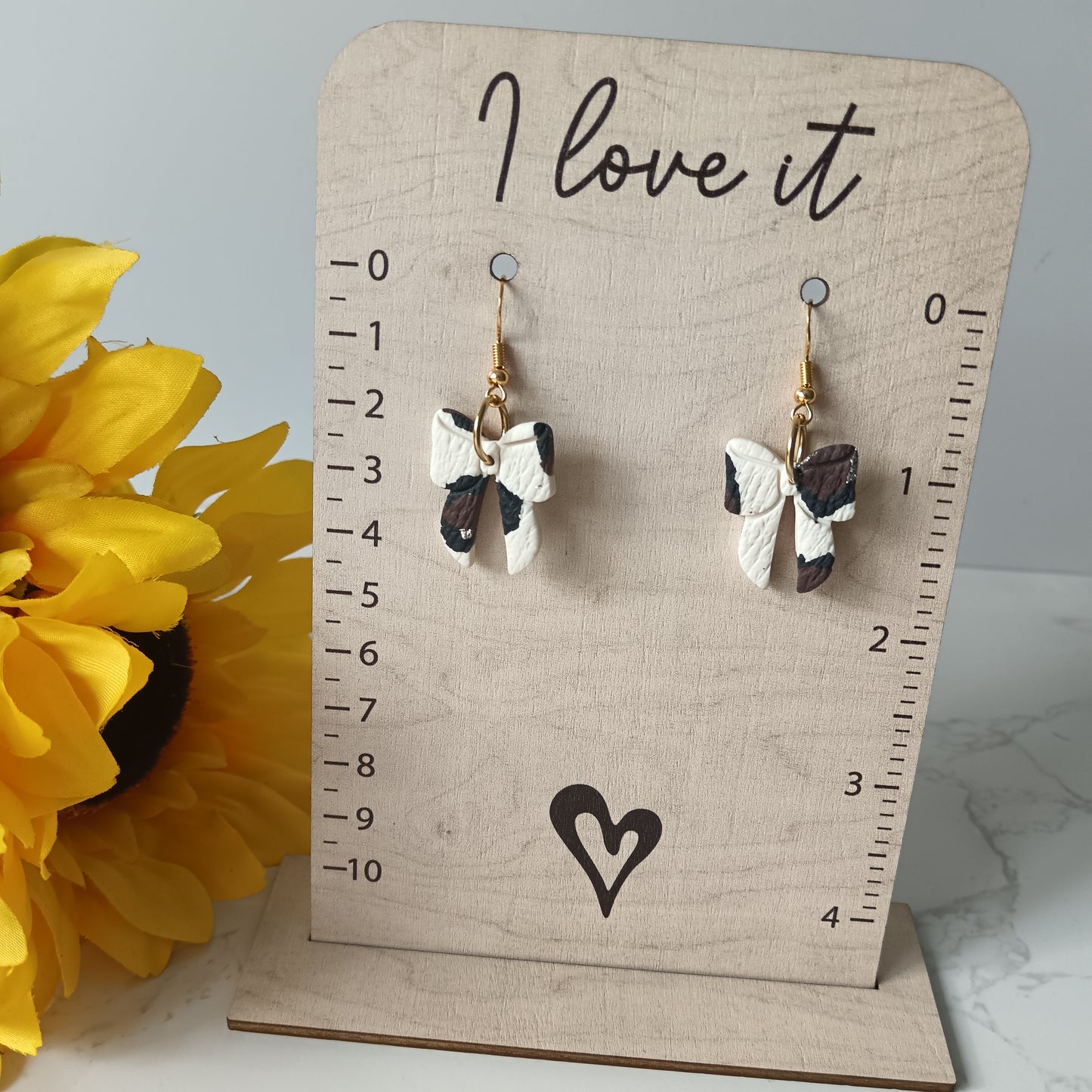 Leopard Print Bow Hook Earrings