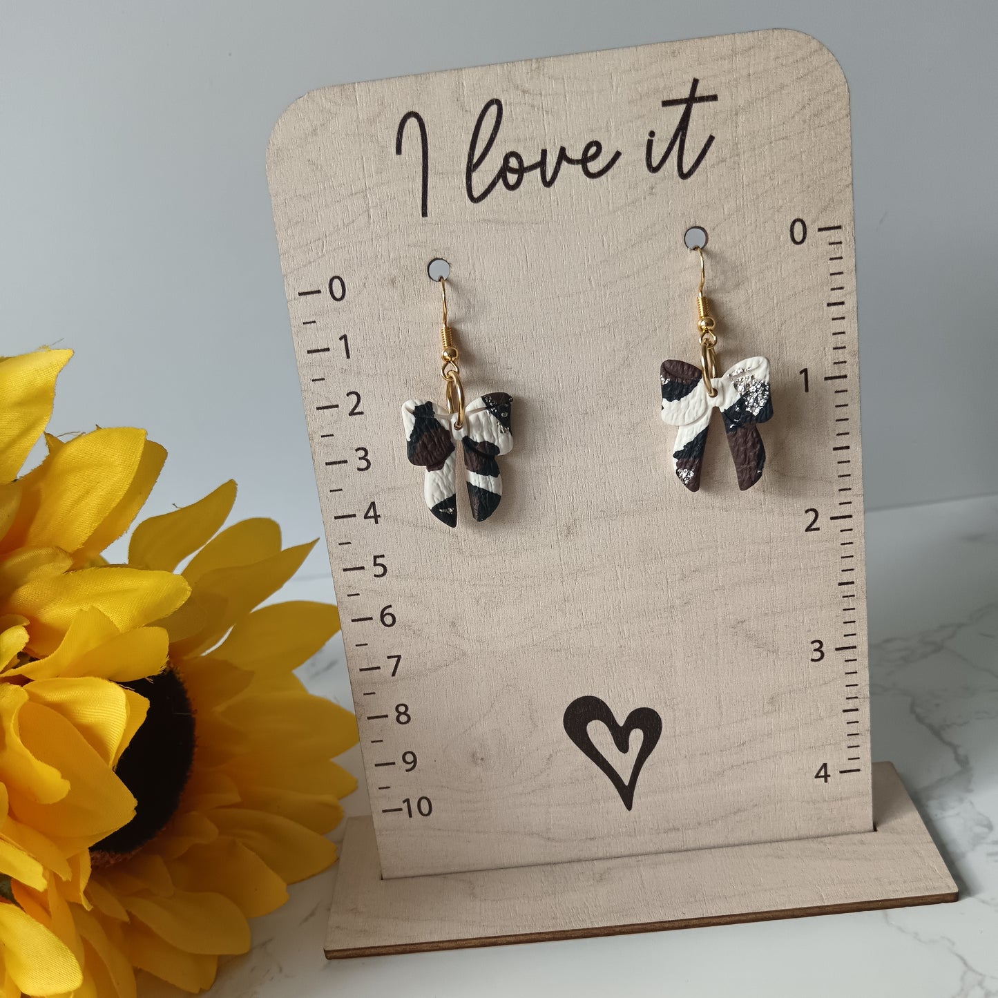 Leopard Print Bow Hook Earrings