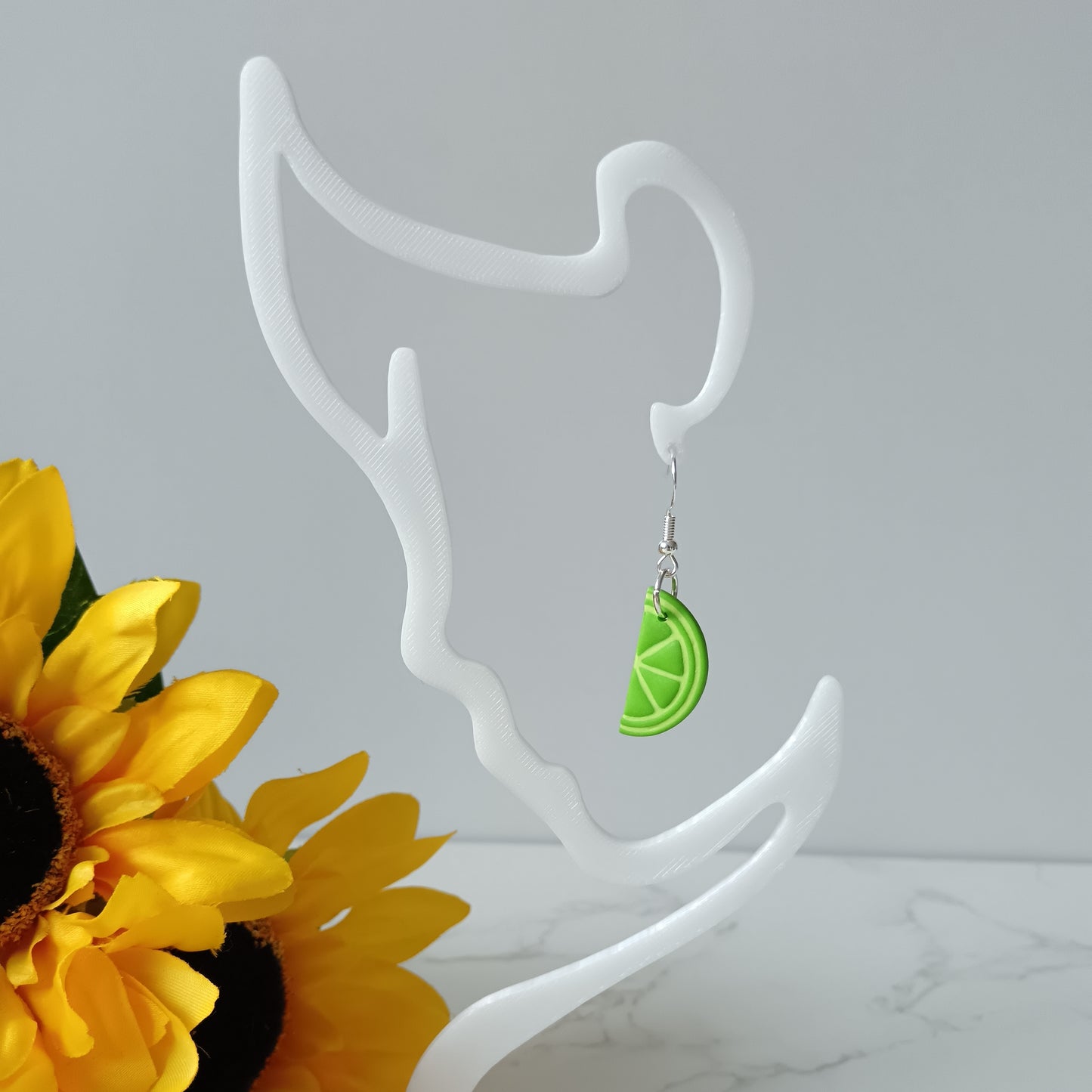 Lime Half Slice Hook Earrings