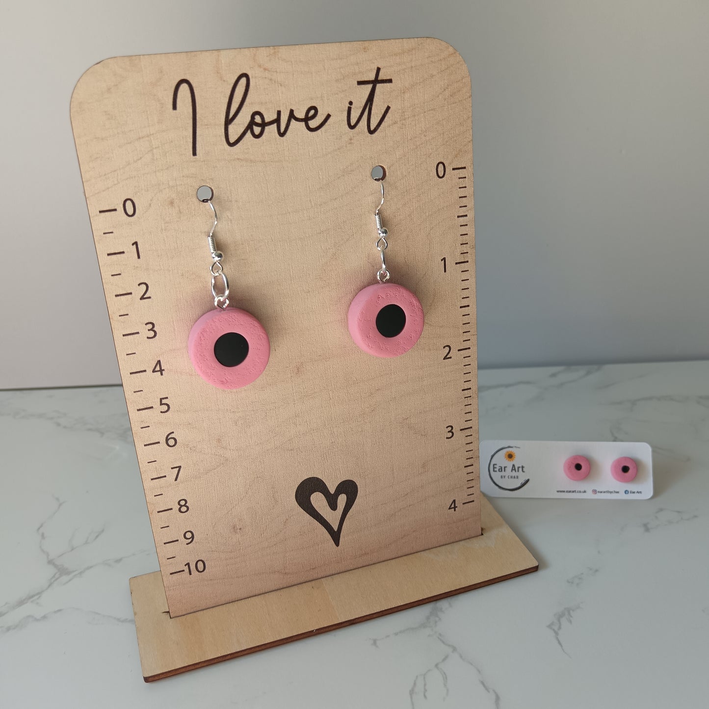 Liquorice Allsorts Pink Coconut Roll Hook Earrings