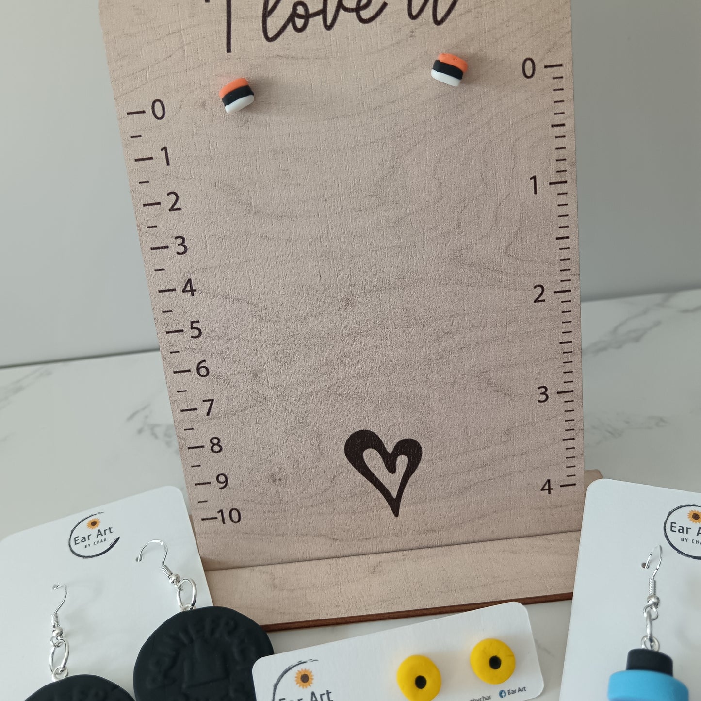 Micro Liquorice Allsorts Orange Sandwich Stud Earrings