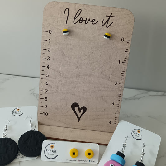 Micro Liquorice Allsorts Yellow Sandwich Stud Earrings