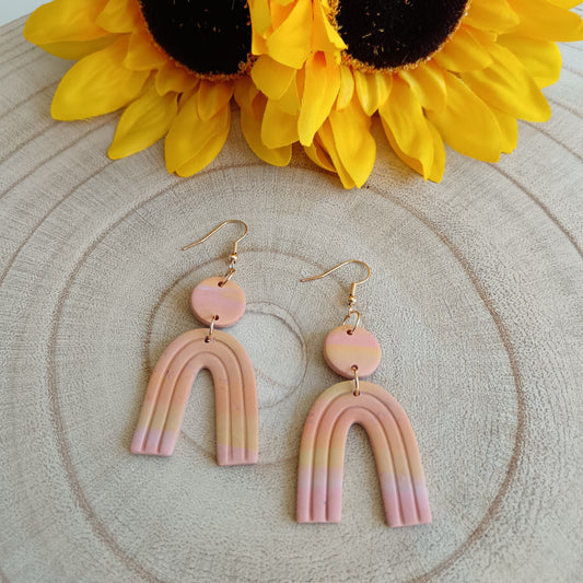 Arch Ombre Pastel Dangle Hook Earrings