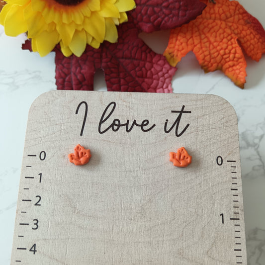 Orange Maple Leaf Studs