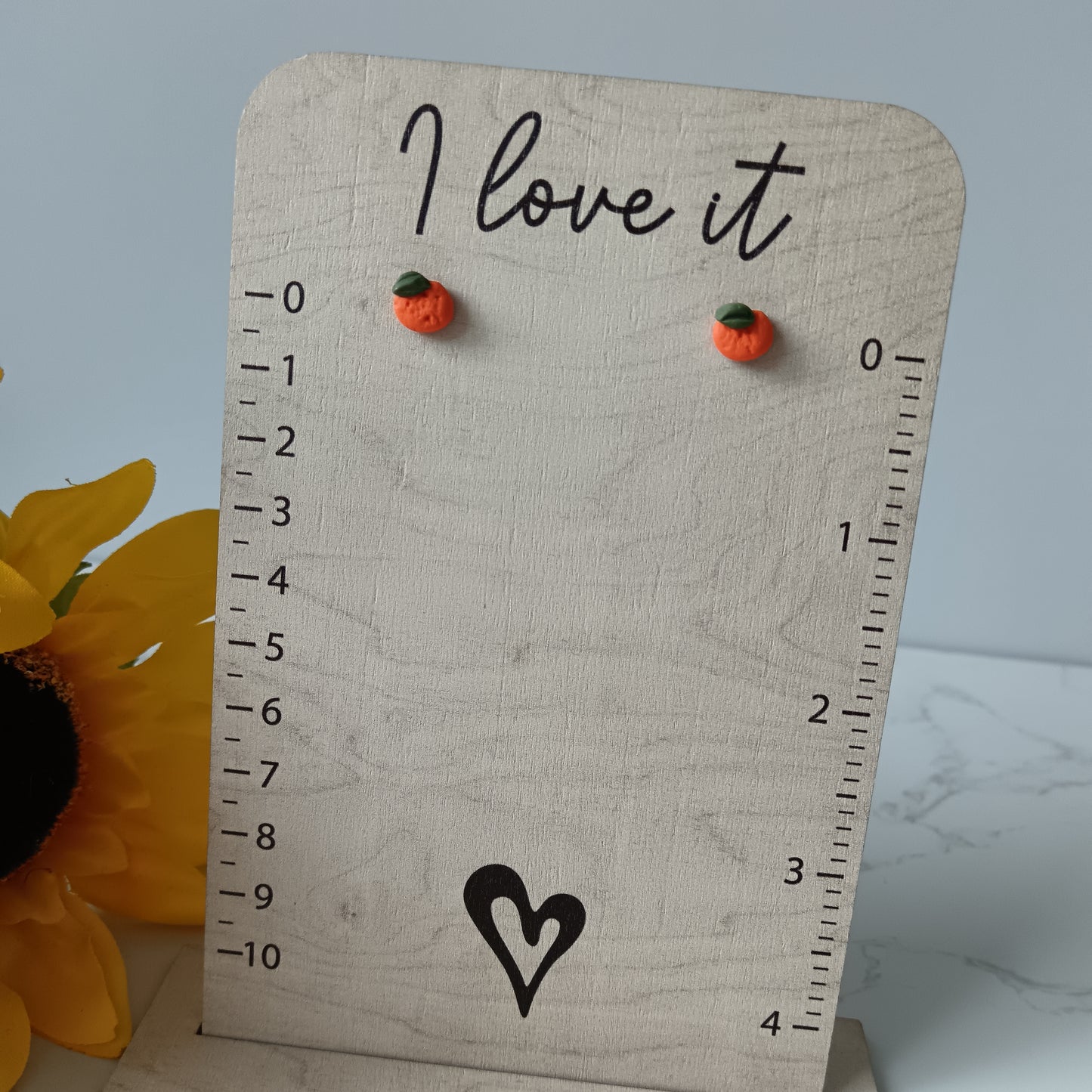 Micro Orange Stud Earrings