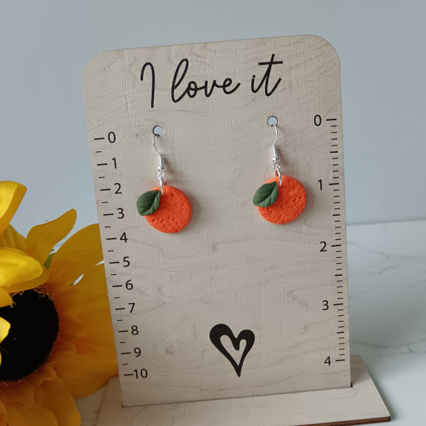 Orange Hook Earrings