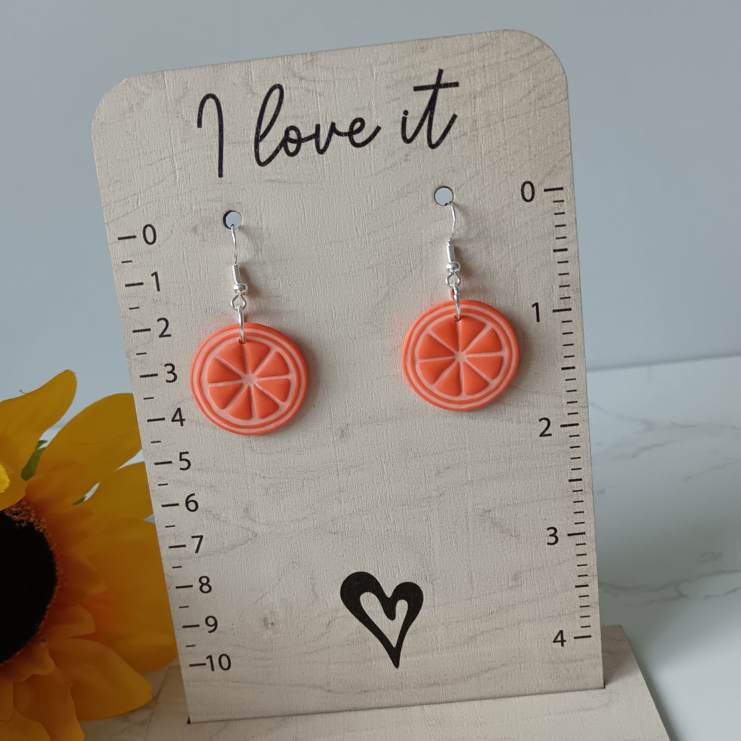 Orange Slice Hook Earrings