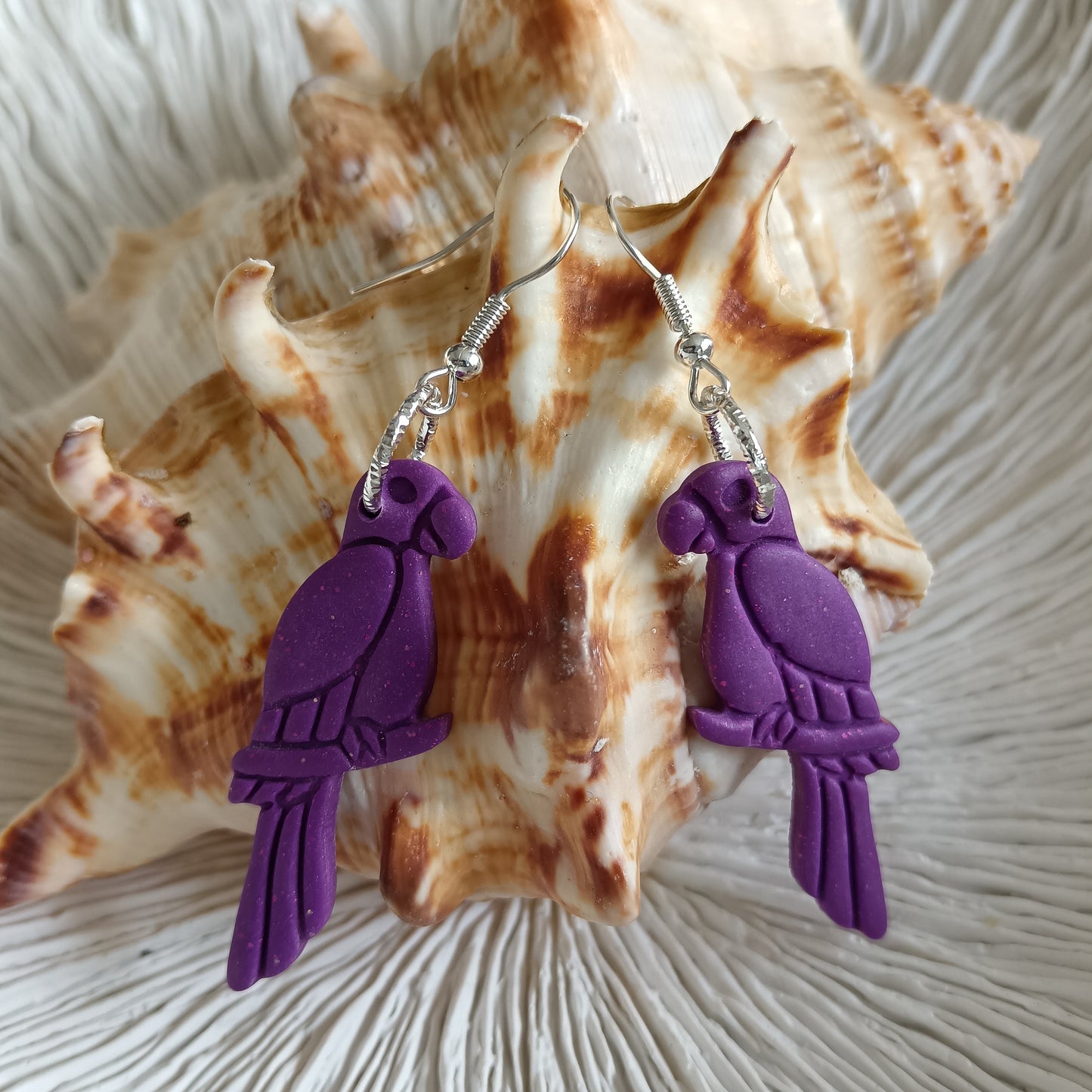 Parrot Pink & Purple Hook Earrings