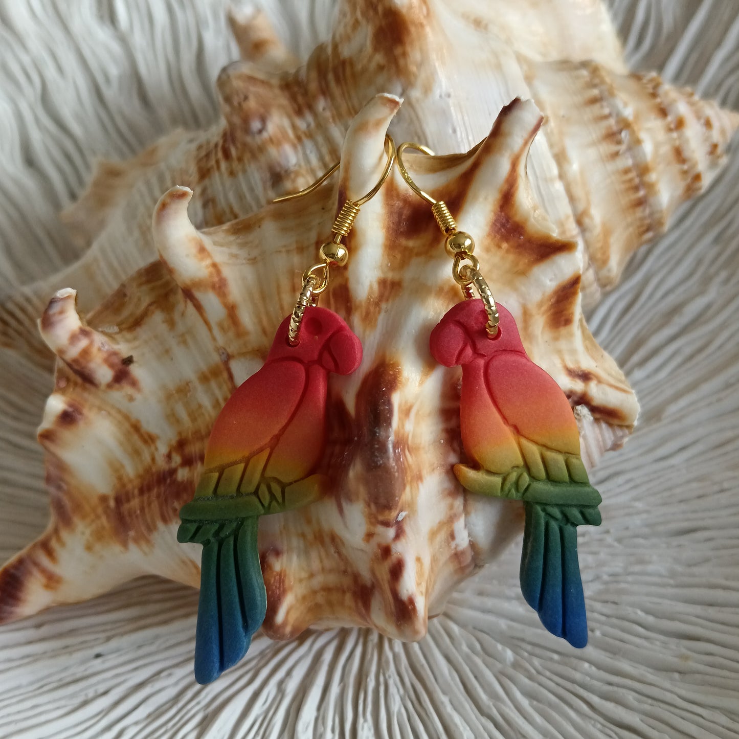 Parrot Ombre Hook Earrings