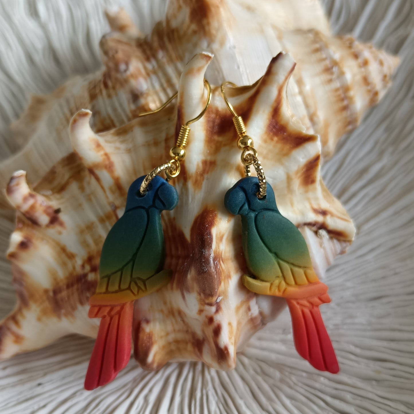Parrot Ombre Hook Earrings