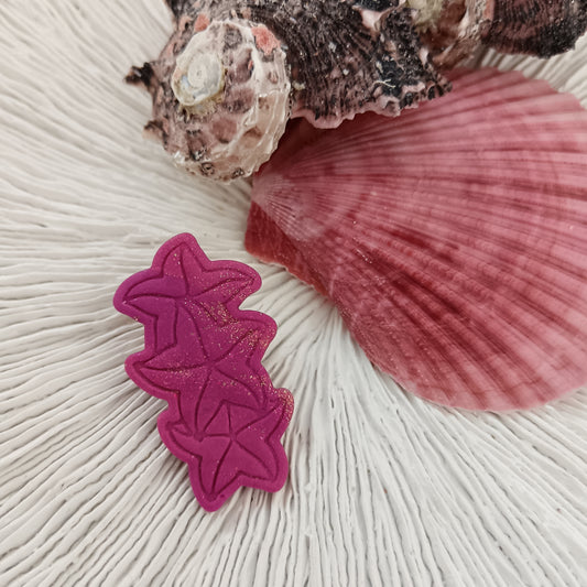 Triple Stacked Starfish Pin Badge
