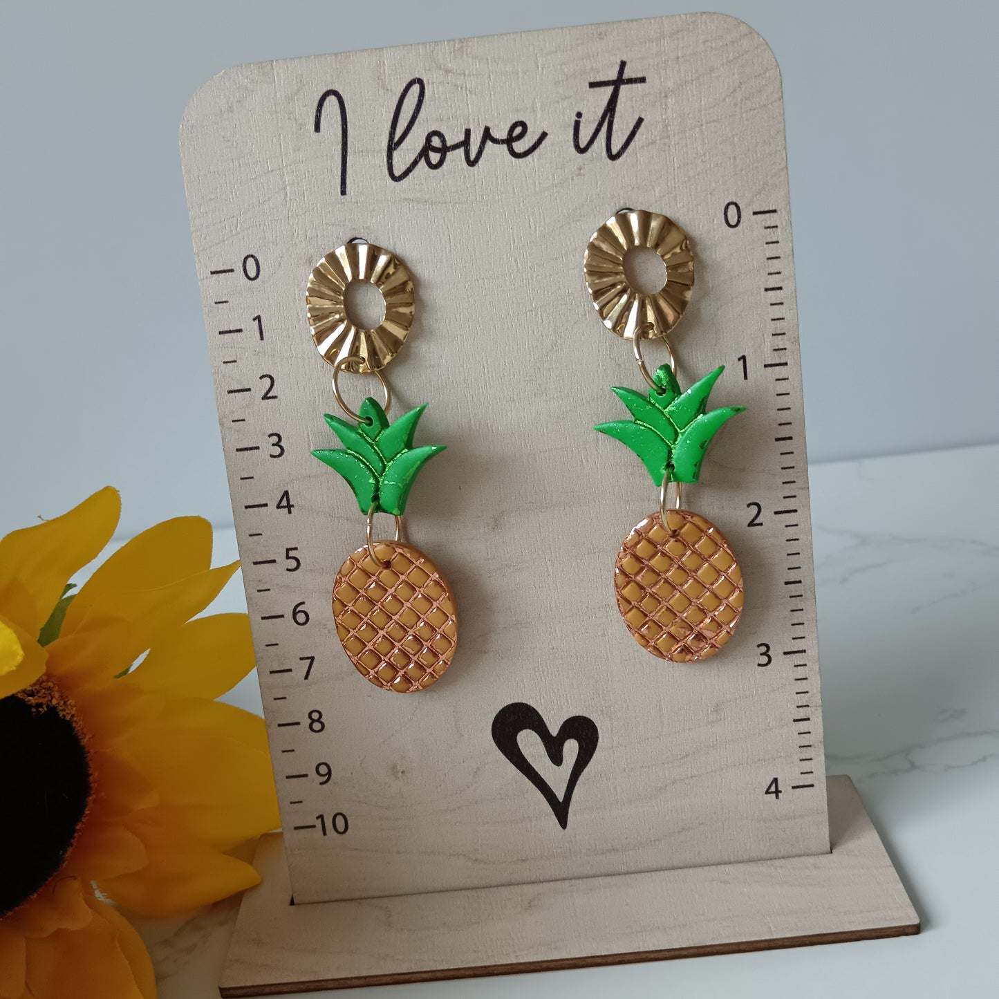 Pineapple Dangle Stud Earrings
