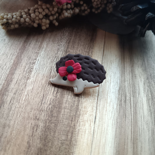 Hedgehog Poppy Pin Badge