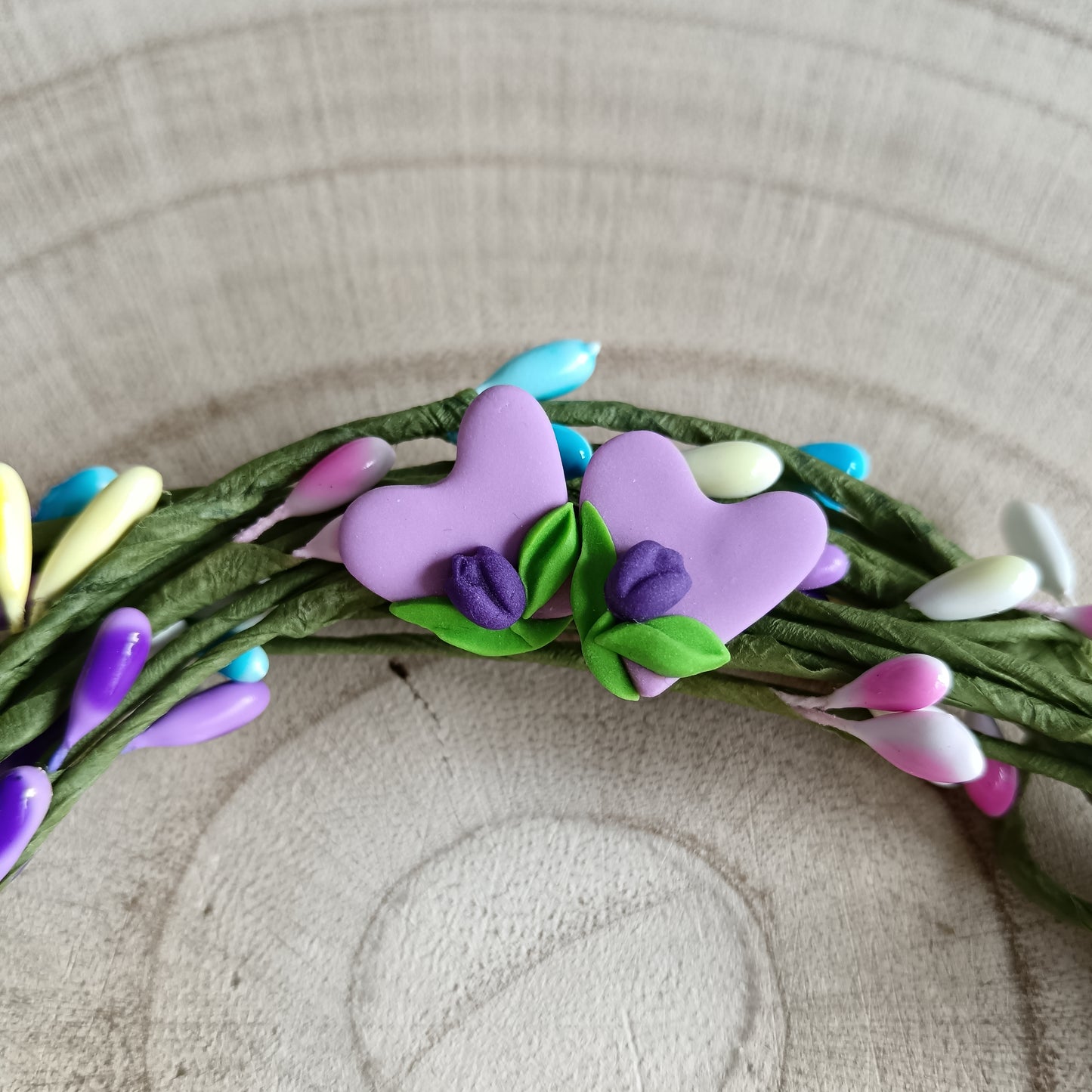 Purple Heart Tulip Stud Earrings