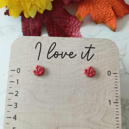 Red & Gold Maple Leaf Studs