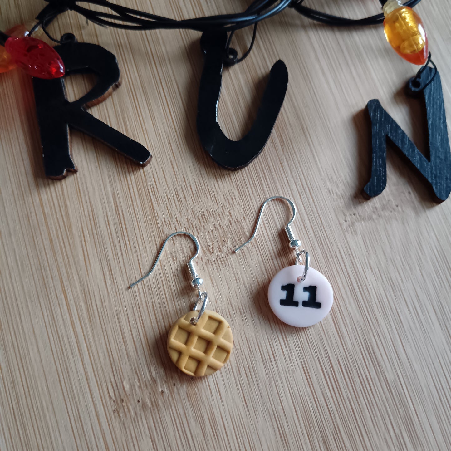Eleven & Eggo Hook Earrings