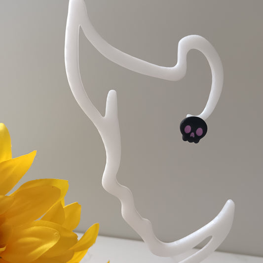 Black & Pink Skull Stud Earrings