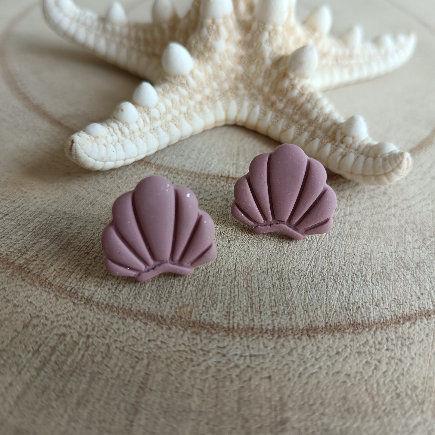 Shell Dusky Pink Stud Earrings
