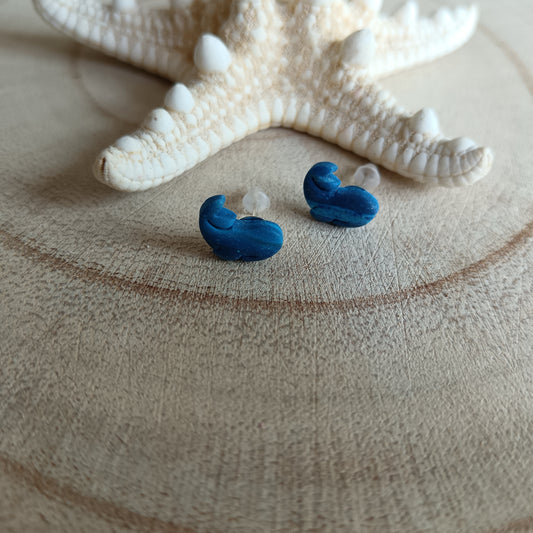Whale Blue Ombre Stud Earrings