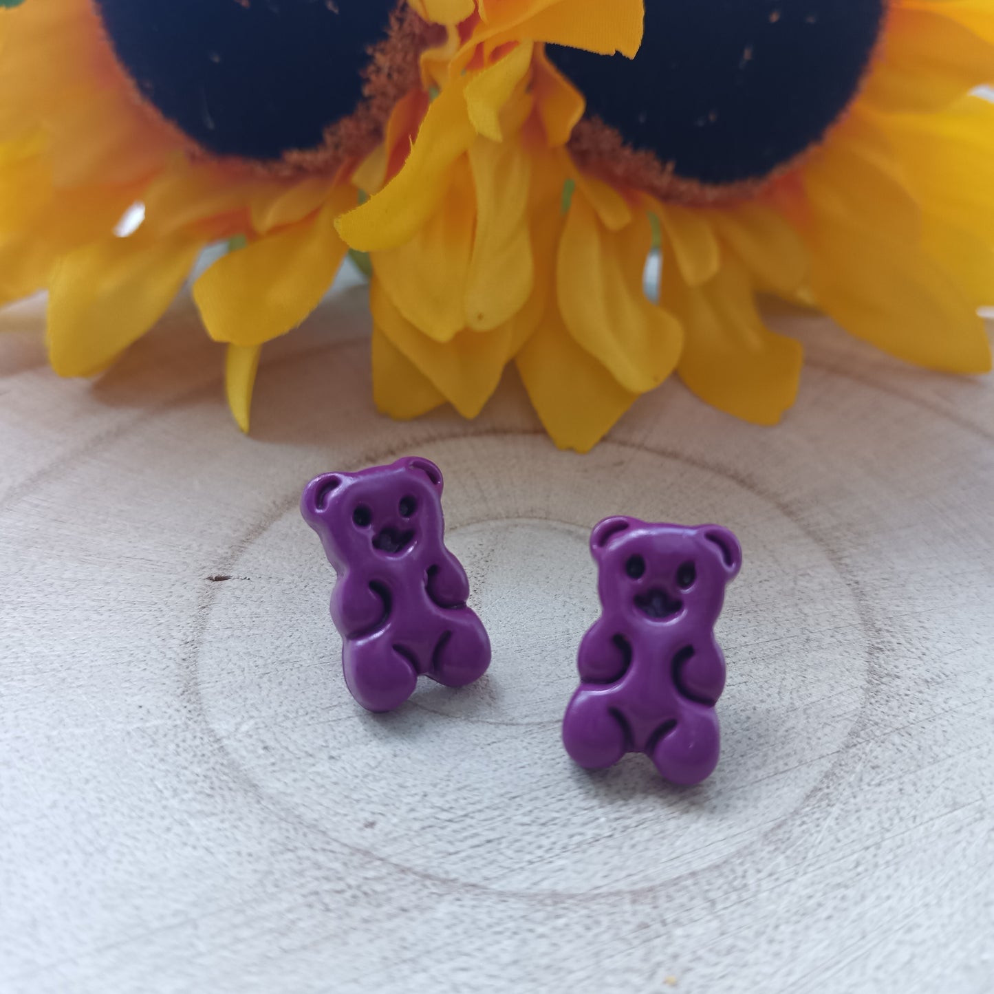 Gummy Bear Purple Stud Earrings