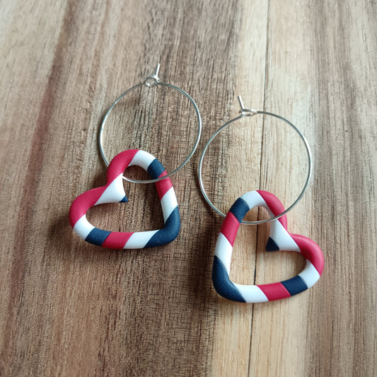 Wakefield Trinity Heart Hoop Earrings