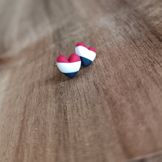 Micro Wakefield Trinity Heart Stud Earrings