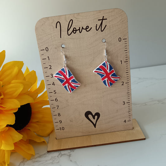Union Jack Flag Hook Earrings