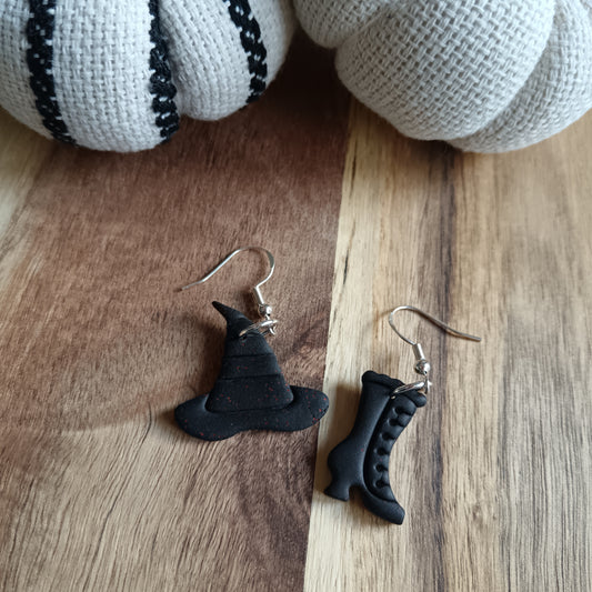 Witch Boot & Hat Hook Earrings