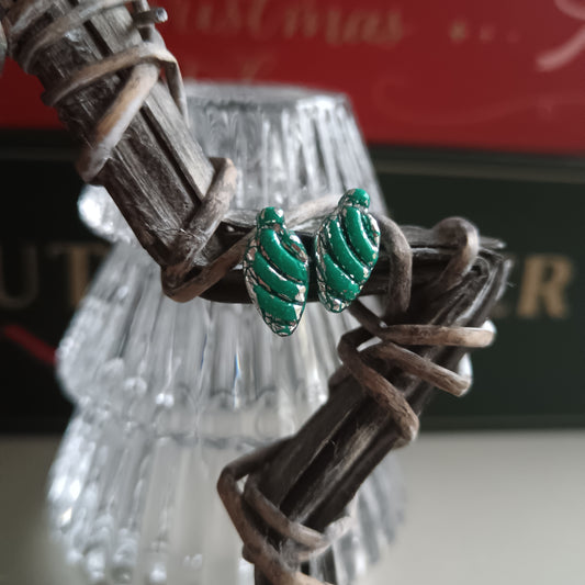 Christmas Bauble Turquoise & Silver Stud Earrings