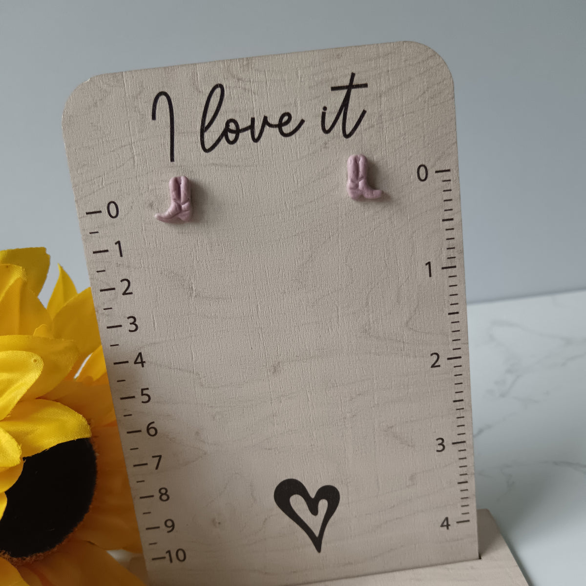 Baby Pink Cowgirl Boot Stud Earrings