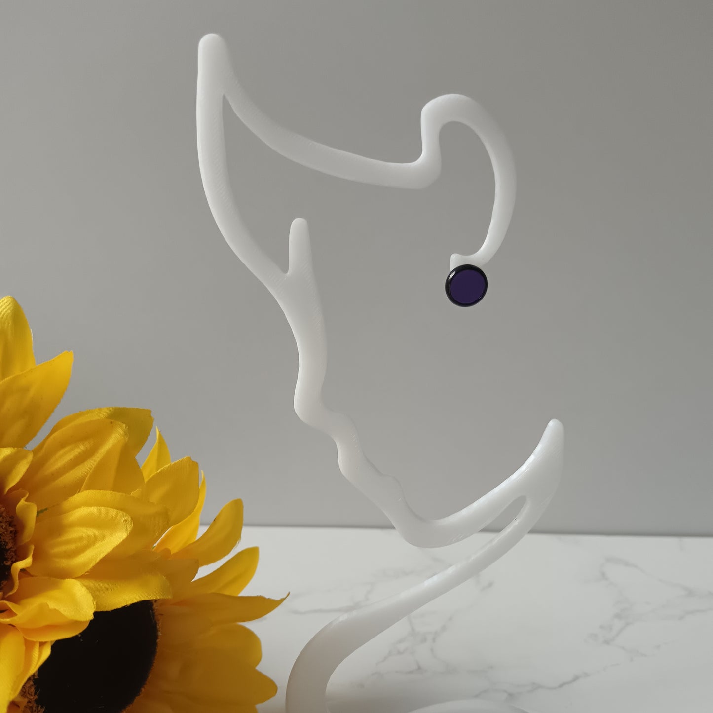 Black & Purple Bezel Stud Earrings