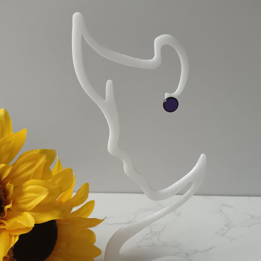 Black & Purple Bezel Stud Earrings