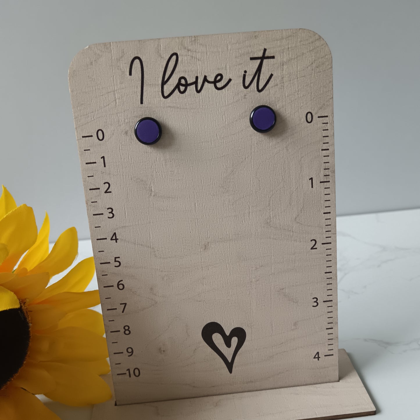 Black & Purple Bezel Stud Earrings