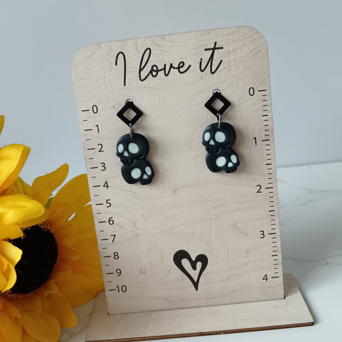 Glow In The Dark Skull Dangle Stud Earrings