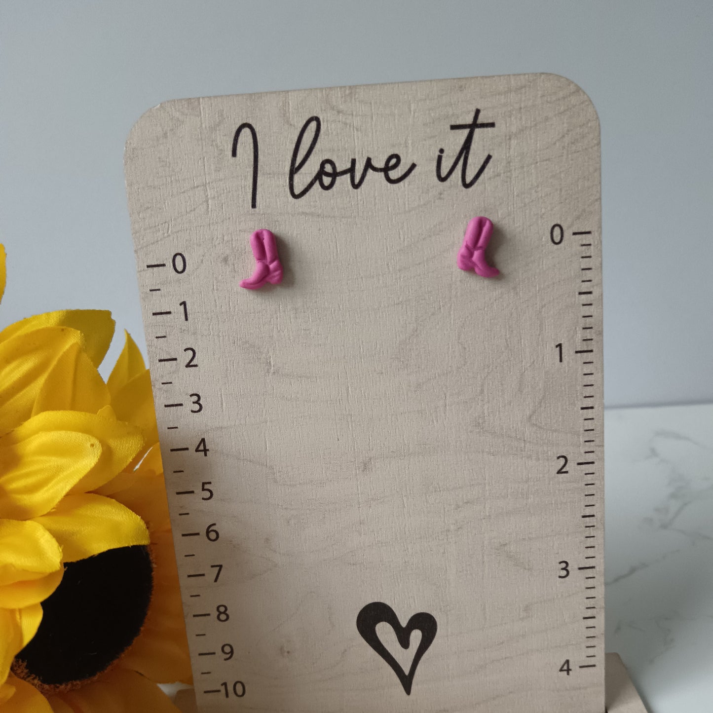 Hot Pink Cowgirl Boot Stud Earrings