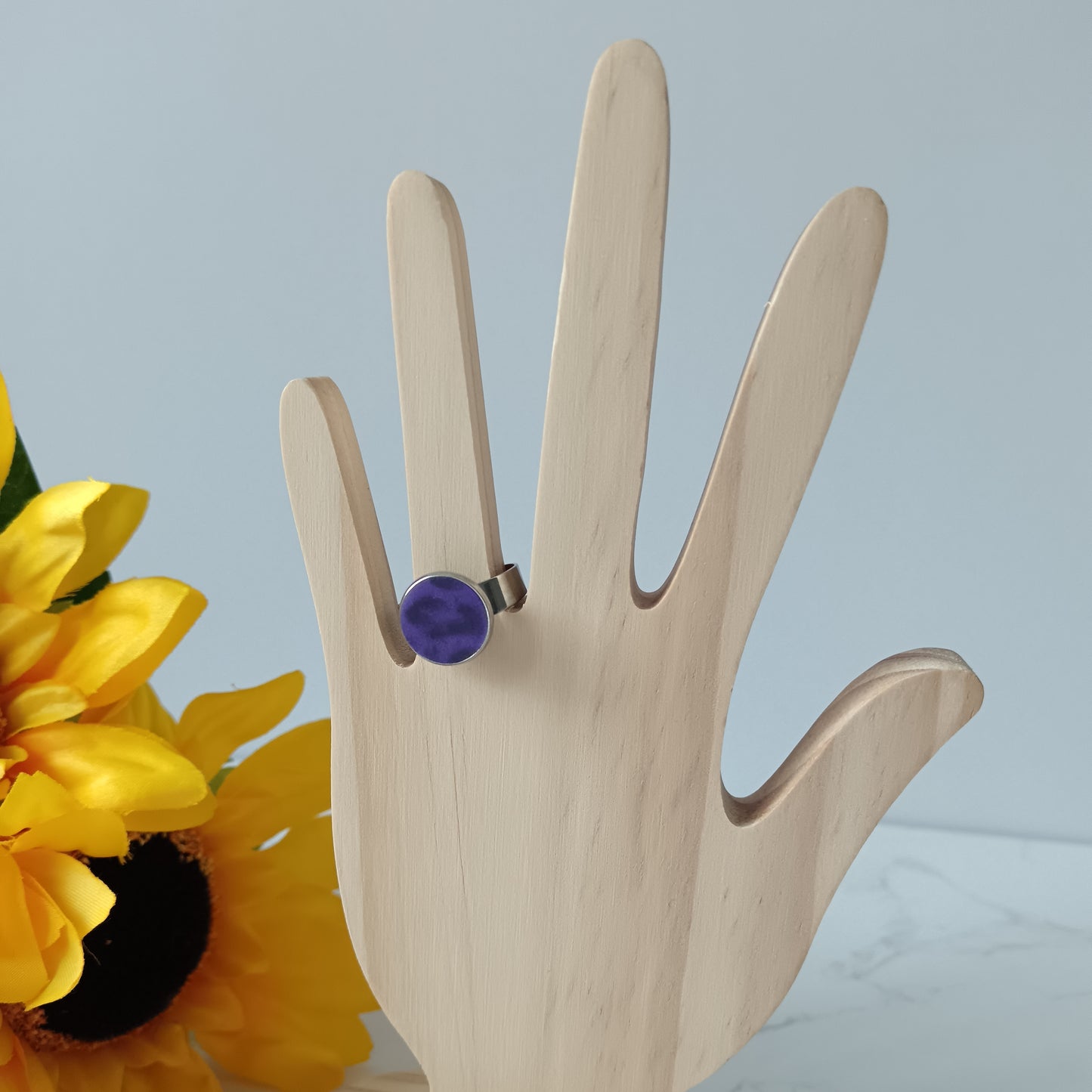 Purple & Black Leopard Print Ring