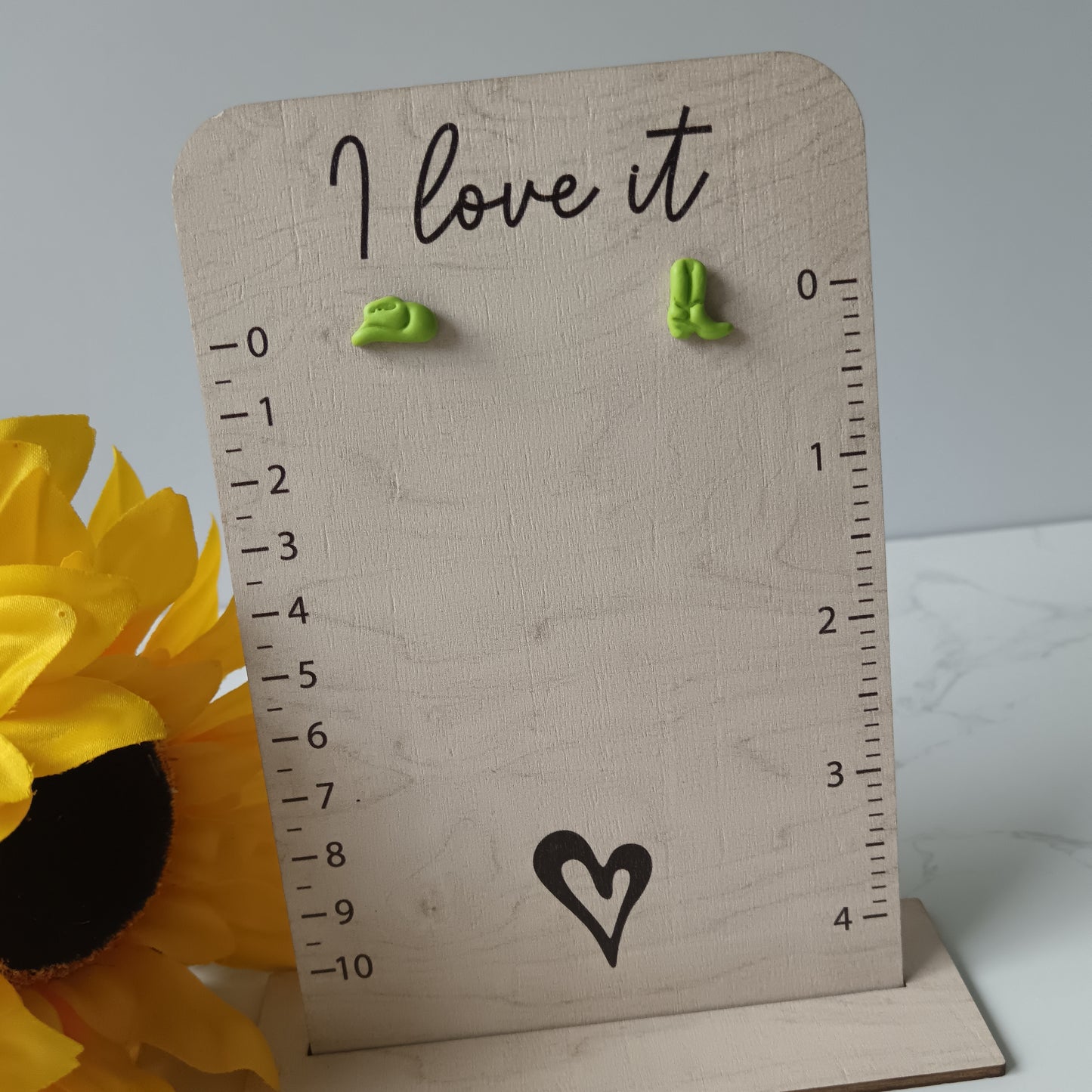 Lime Cowgirl Boot & Stetson Stud Earrings
