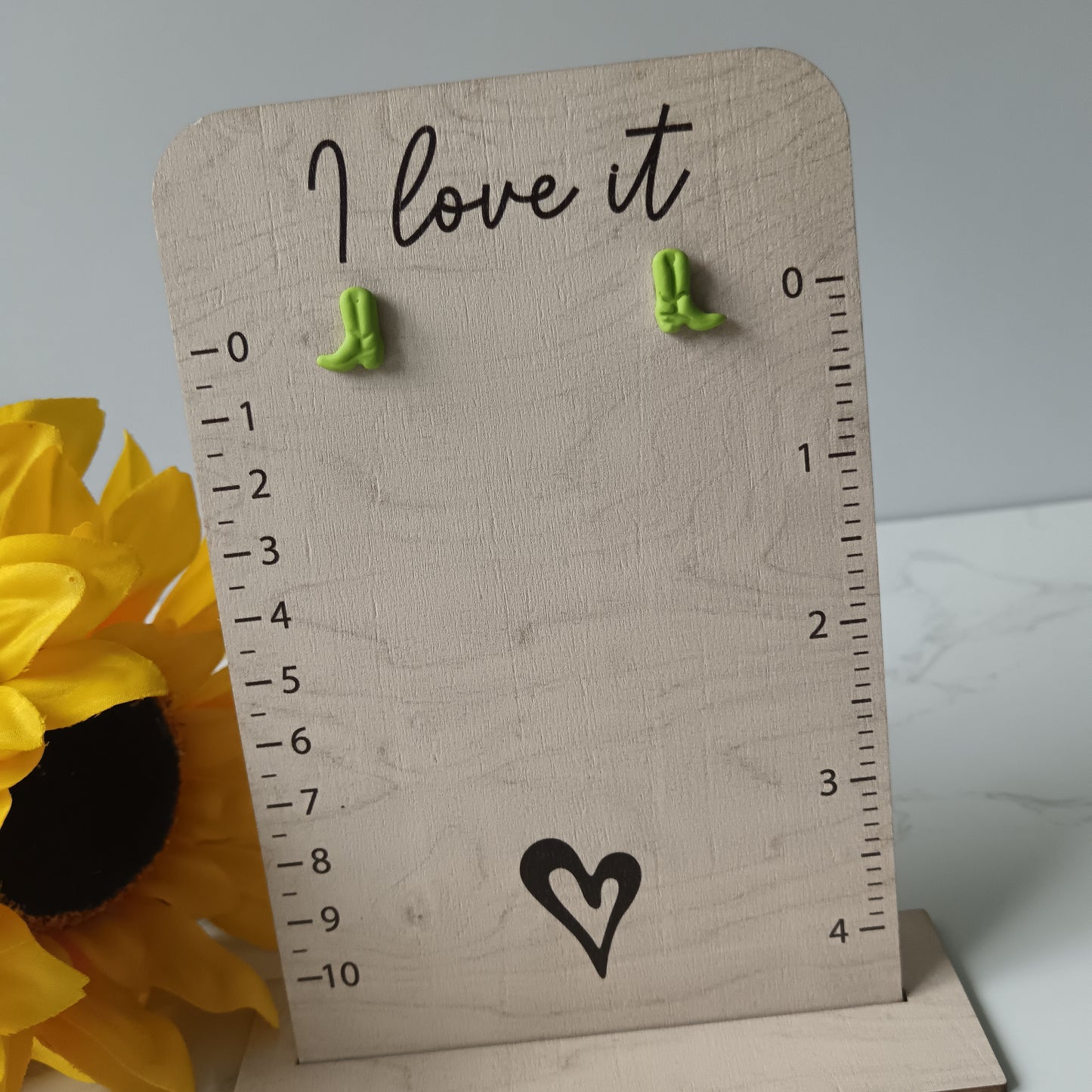 Lime Cowgirl Boot Stud Earrings