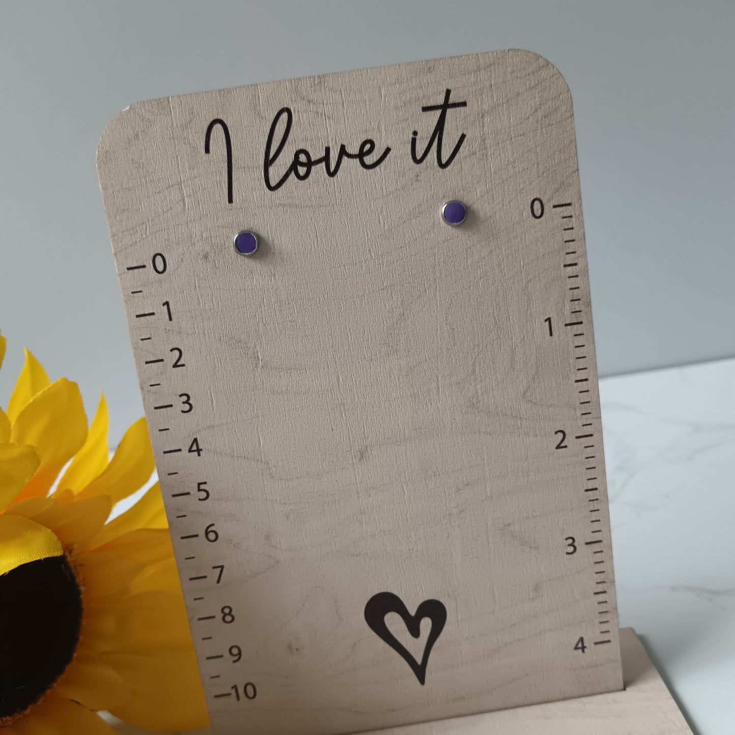 Micro Purple Bezel Stud Earrings