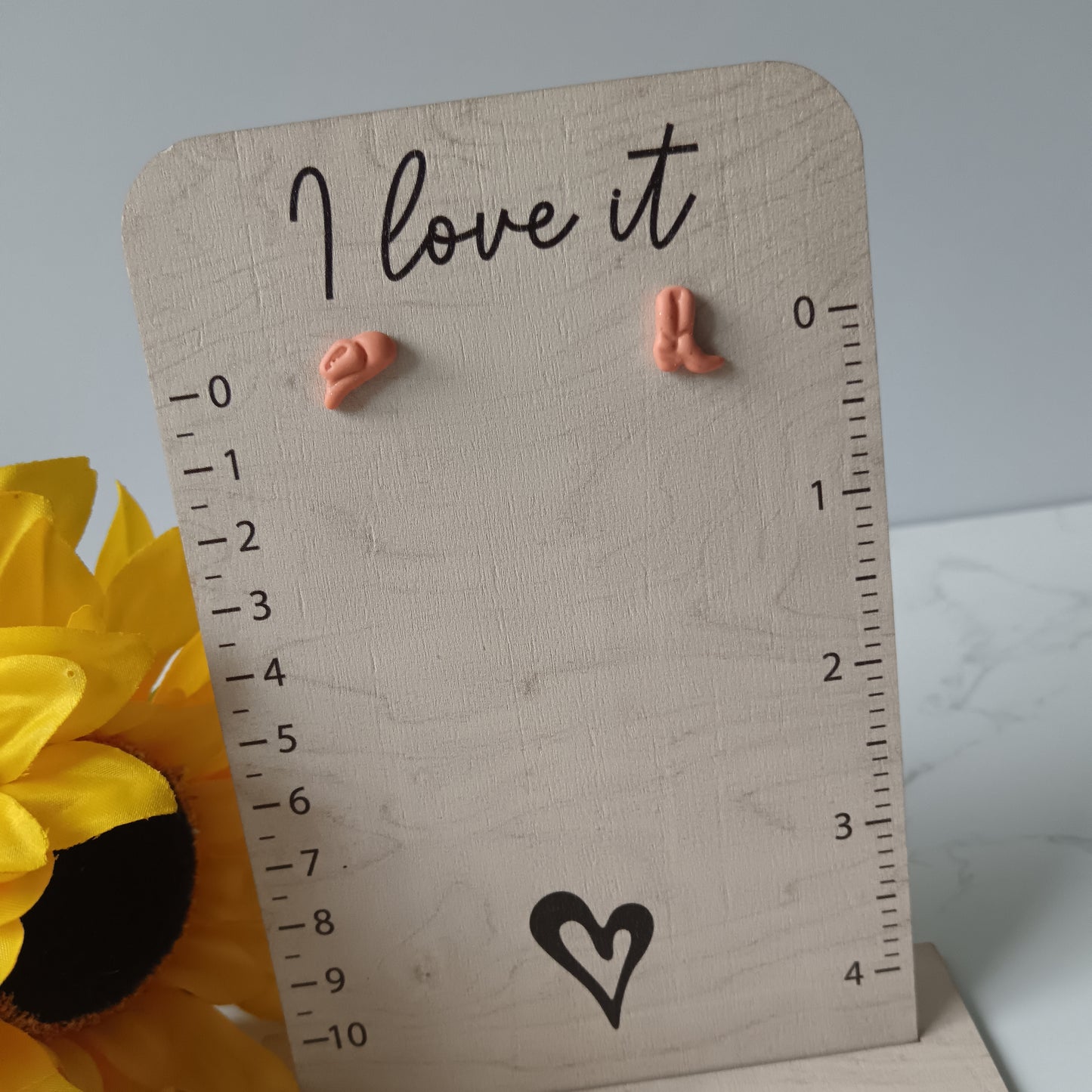 Orange Cowgirl Boot & Stetson Stud Earrings