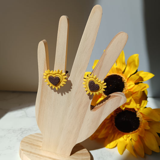 Heart Sunflower Ring