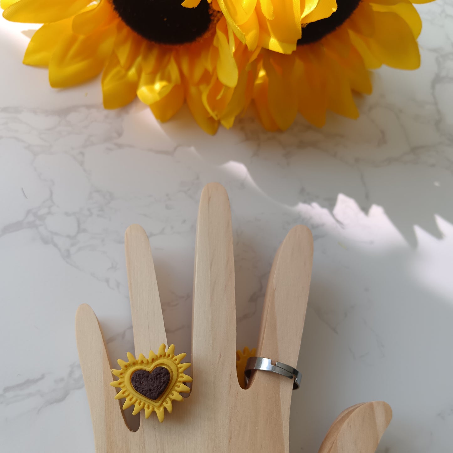 Heart Sunflower Ring