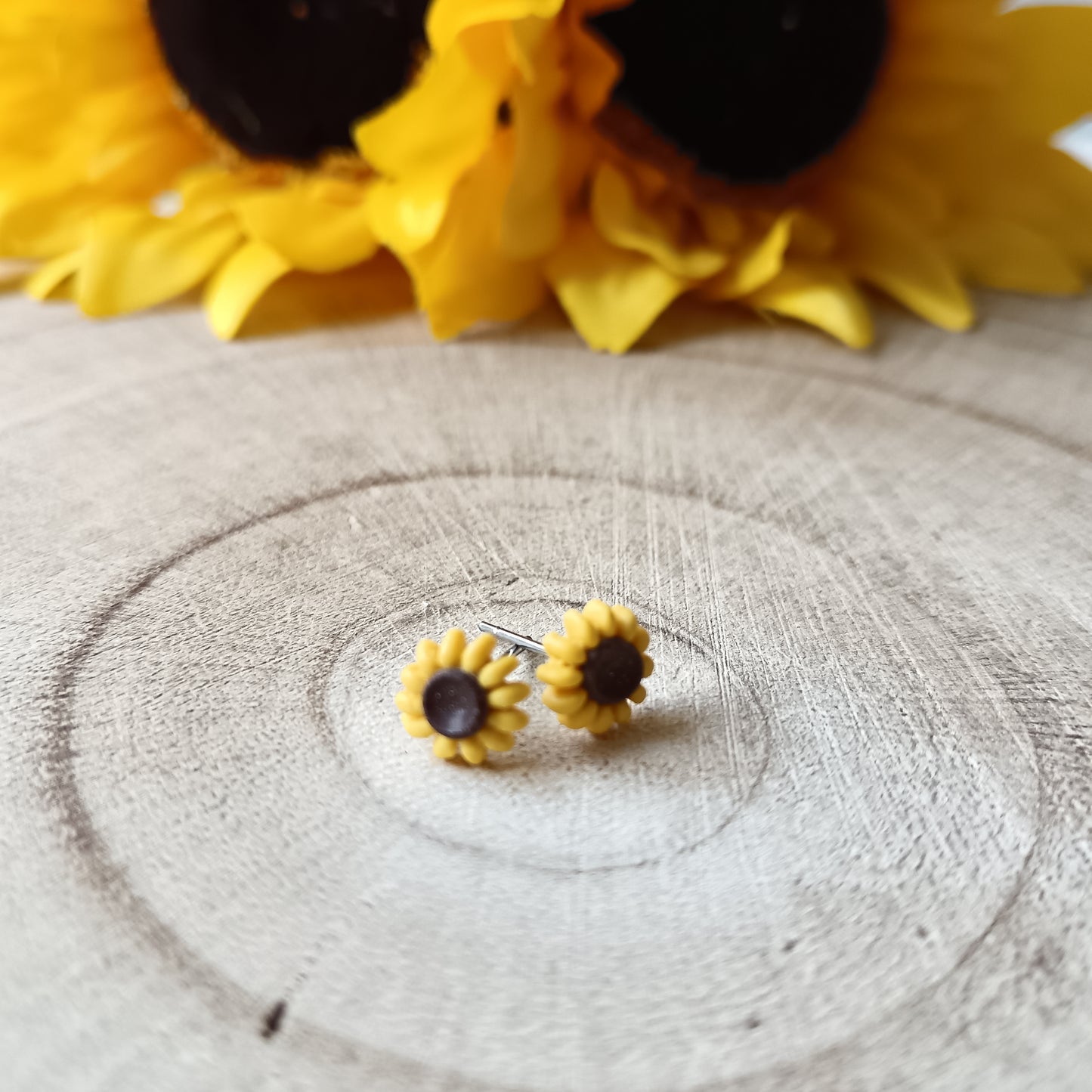 Micro Sunflower Stud Earrings